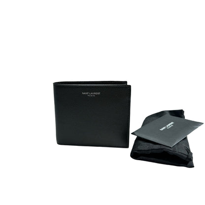 Unused SAINT LAURENT Calfskin Leather YSL PORTEFEUILLE HOMME(128Y)SL Wallet Black