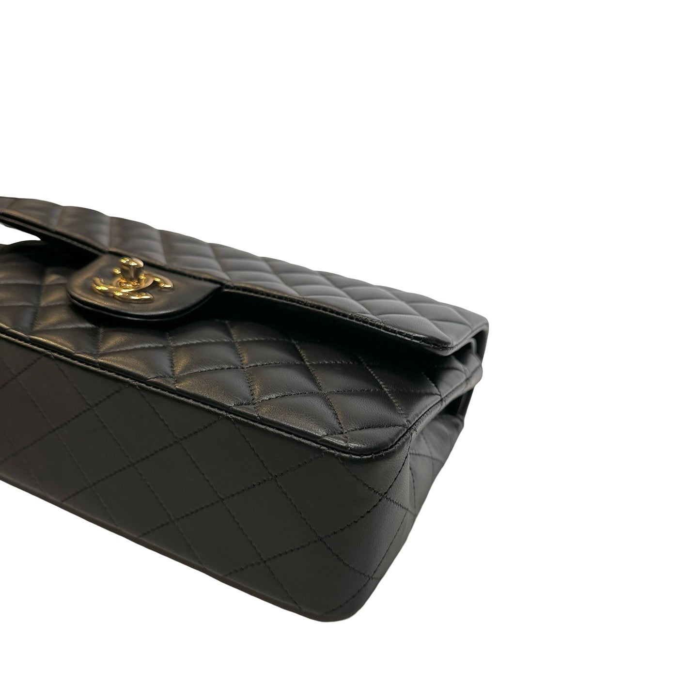 Used CHANEL Lambskin CF25 Shoulder Bag Black