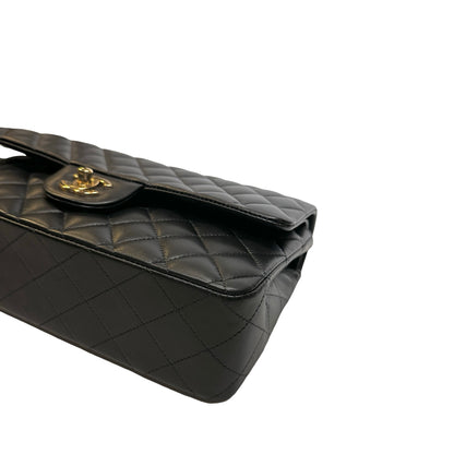 Used CHANEL Lambskin CF25 Shoulder Bag Black