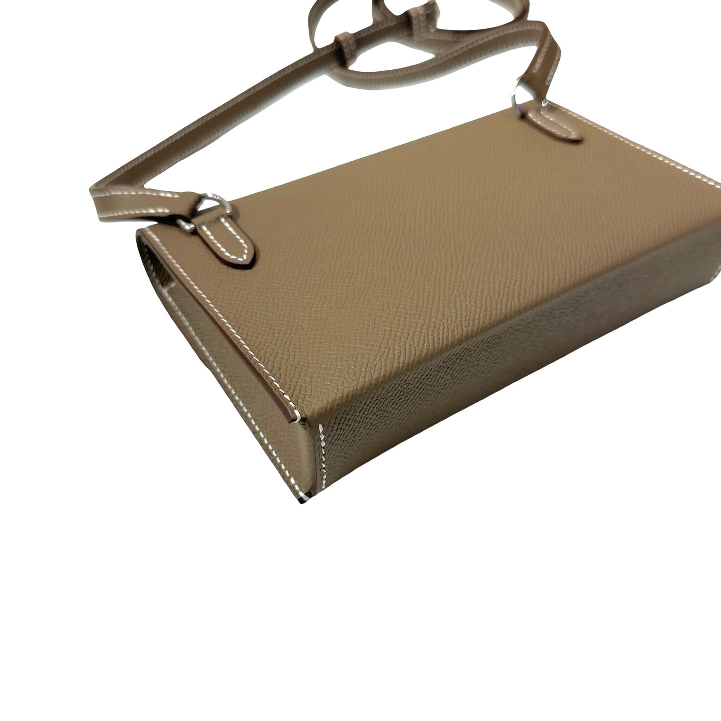 New HERMÈS Epsom Snap to Go Shoulder Bag Etoupe (18) GHW
