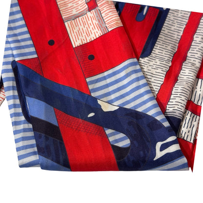 Used Hermès Silk Twilly Twilly Red Blue