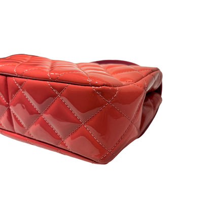 Used Chanel Patent Leather Flap Shoulder Bag PHW Pink