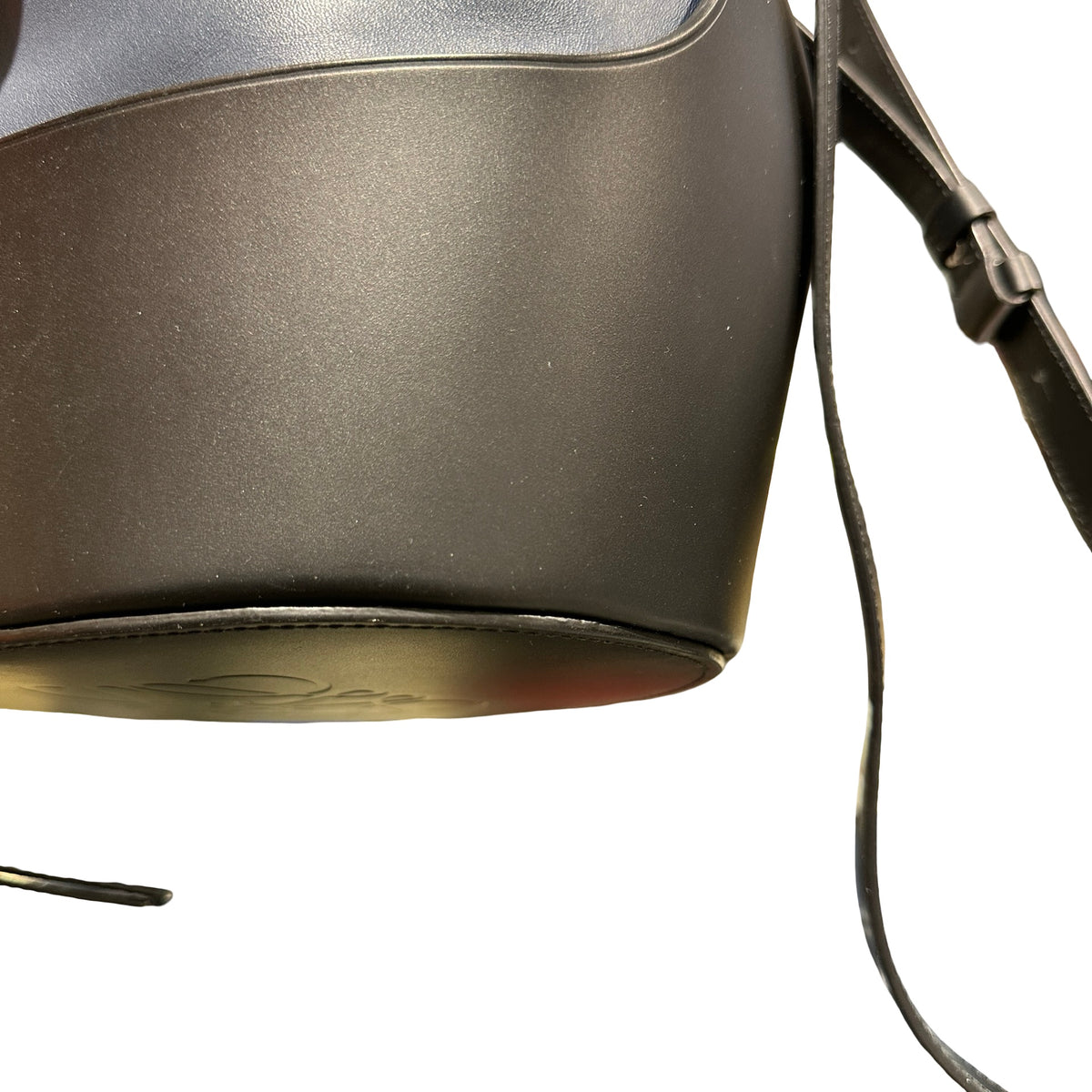 Used LOEWE Solid Balloon Bucket Bag Navy Blue Black