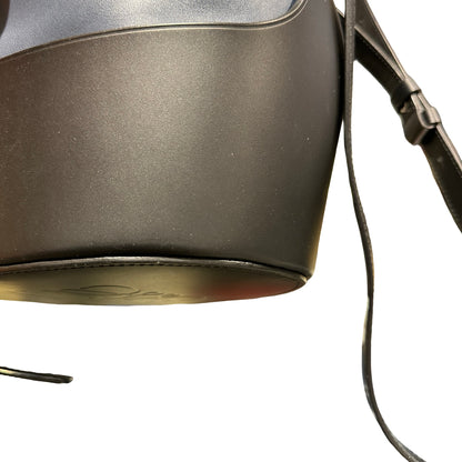 Used LOEWE Solid Balloon Bucket Bag Navy Blue Black