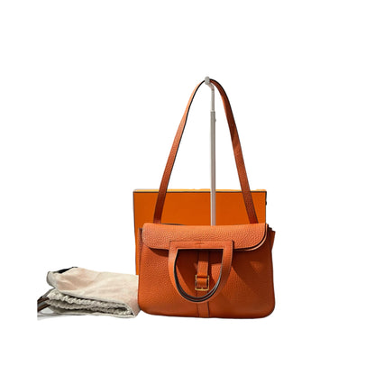Used HERMÈS Halzan Shoulder Bag Orange (93)