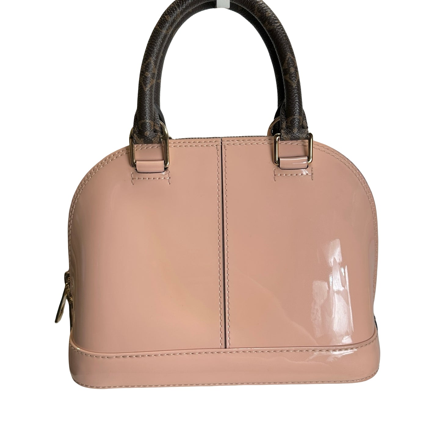Used LOUIS VUITTON Monogram Vernis Alma Handbag Rose Velours Brown