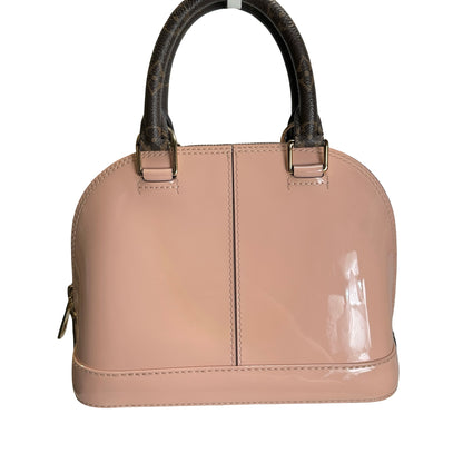 Used LOUIS VUITTON Monogram Vernis Alma Handbag Rose Velours Brown