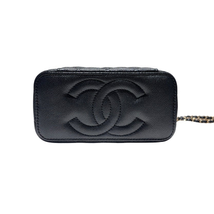 Used CHANEL Vanity Case Chain Shoulder Bag Black GHW