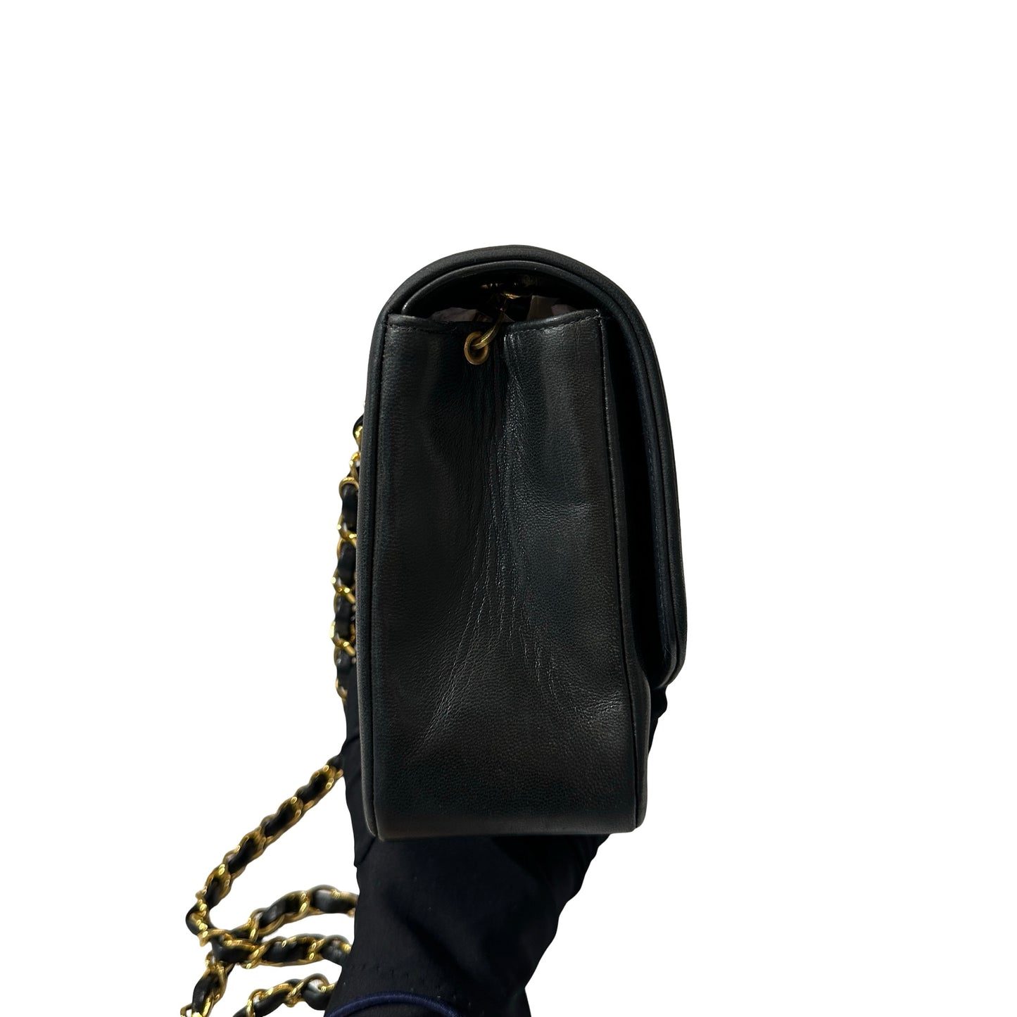 Used CHANEL DIANA Shoulder Bag Black GHW