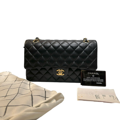 Used CHANEL Lambskin CF 25 Chain shoulder bag Black GHW
