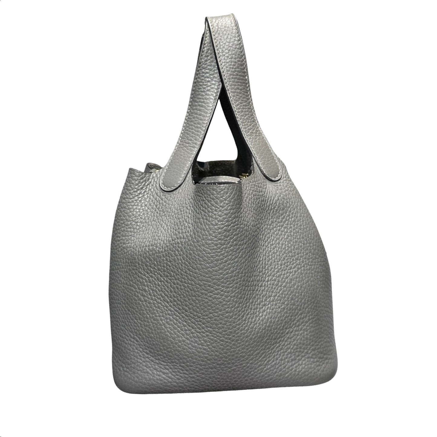 Used HERMÈS Bucket Bag Grey GHW