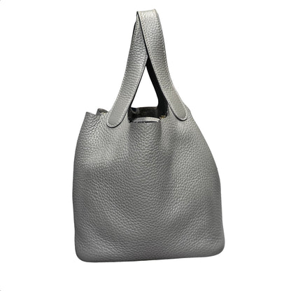 Used HERMÈS Bucket Bag Grey GHW