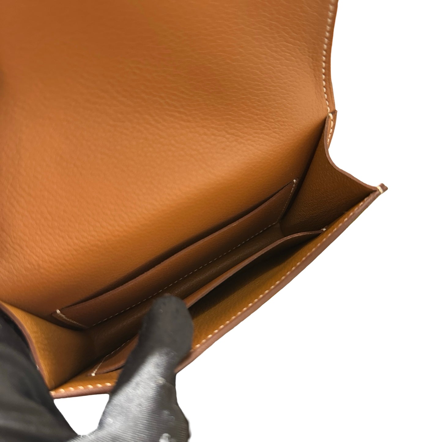Unused Hermès Calfskin Leather Constance Slim Wallet Gold GHW