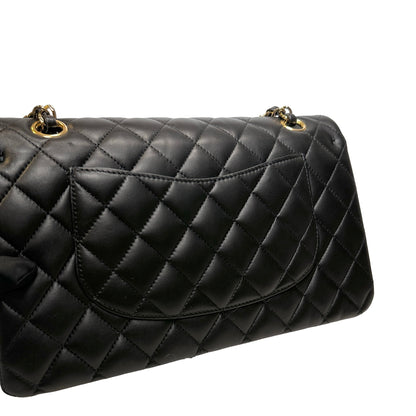 Used CHANEL Lambskin CF 25 Clambskin Chain Shoulder Bag Black