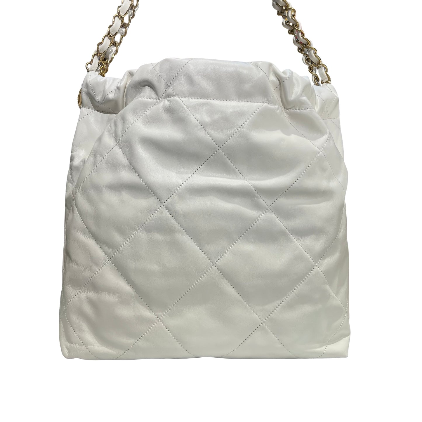 Used CHANEL 22 Shoulder Bag White GHW