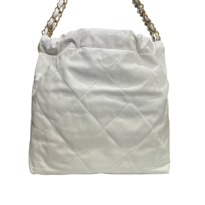 Used CHANEL 22 Shoulder Bag White GHW