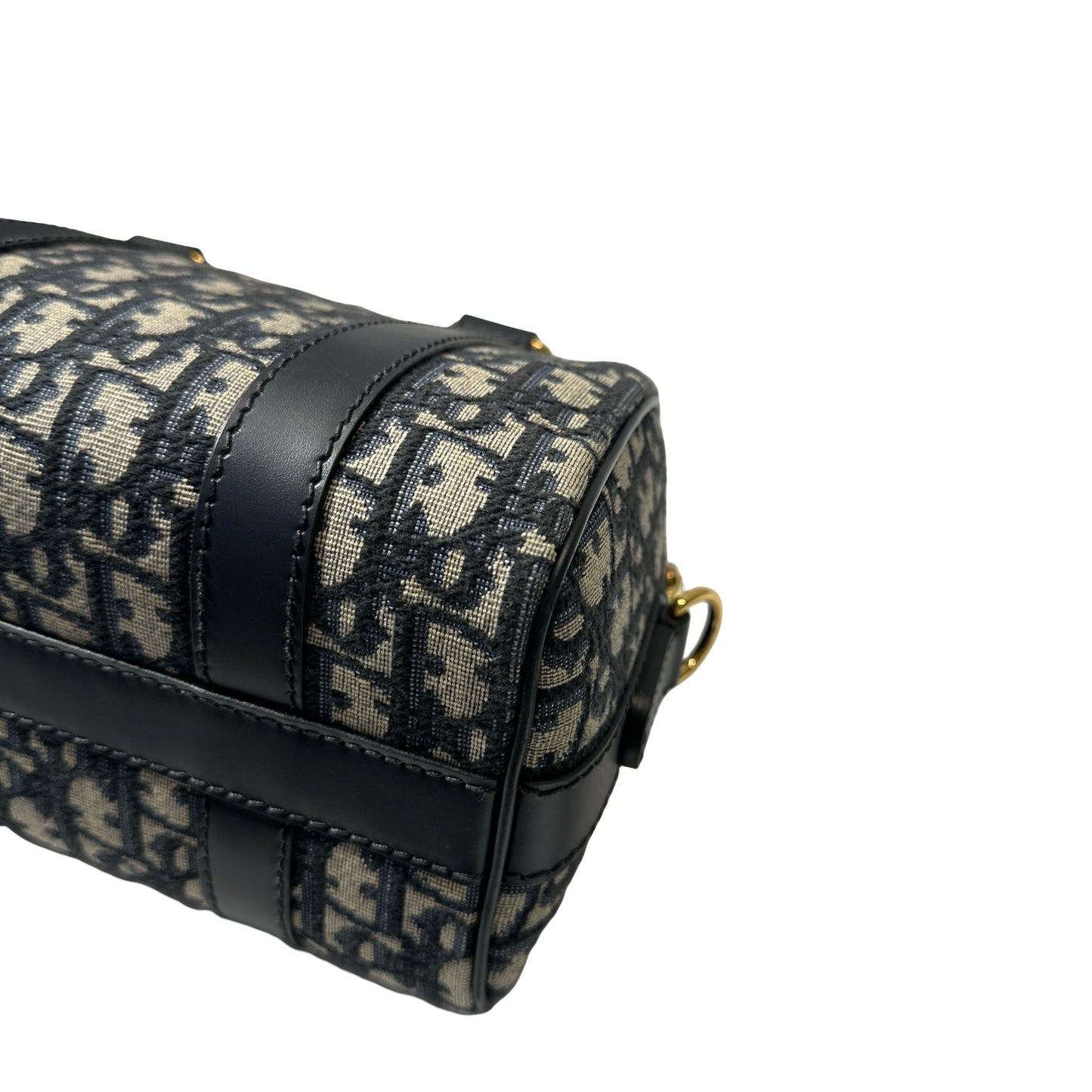 Used DIOR Boston Cross Body Bag Navy GHW