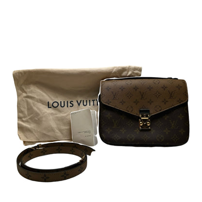 Used LOUIS VUITTON Monogram Monogram Reverse Pochette Metis Crossbody Bag Brown Light Brown