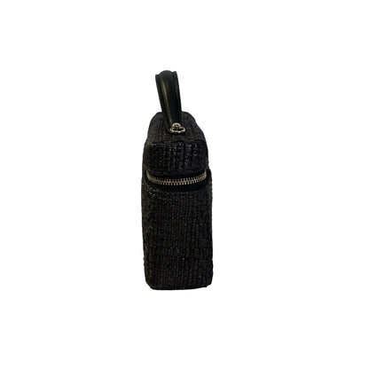 Used CHANEL Tweed Tweed Classic vanity case Vanity case Black Silver