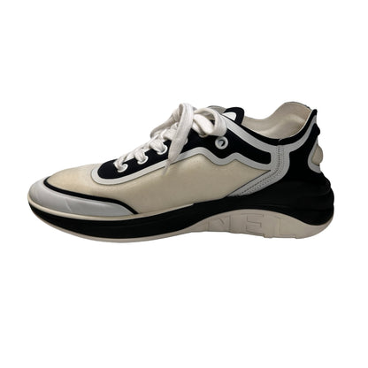 Used CHANEL PVC Sneakers Black White