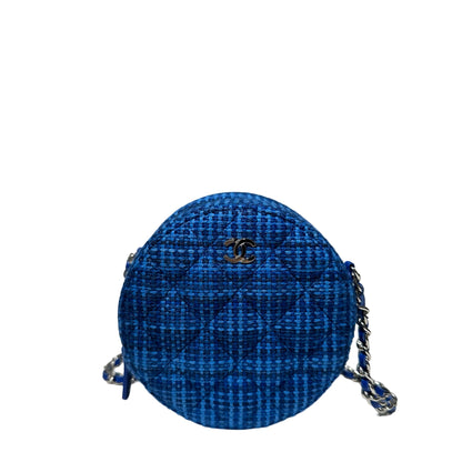 Tweed Tweed Round Clutch With Chain Cross Body Bag [101553]