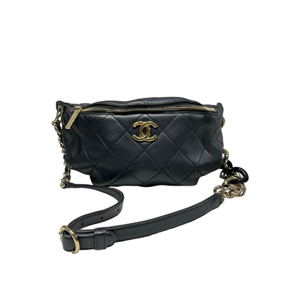 Used CHANEL Belt bag Black GHW
