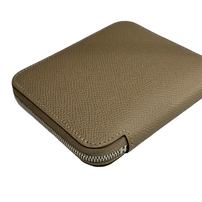 Unused HERMÈS SILK IN COMPACT Wallet Grey PHW