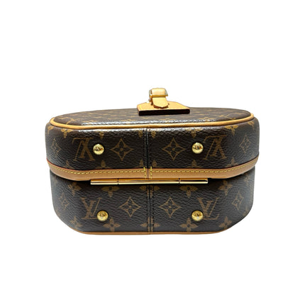 Used LOUIS VUITTON Canvas Petite Boite Handbag Brown GHW