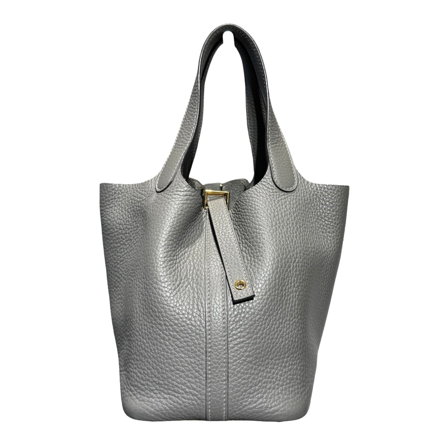 Used HERMÈS Bucket Bag Grey GHW
