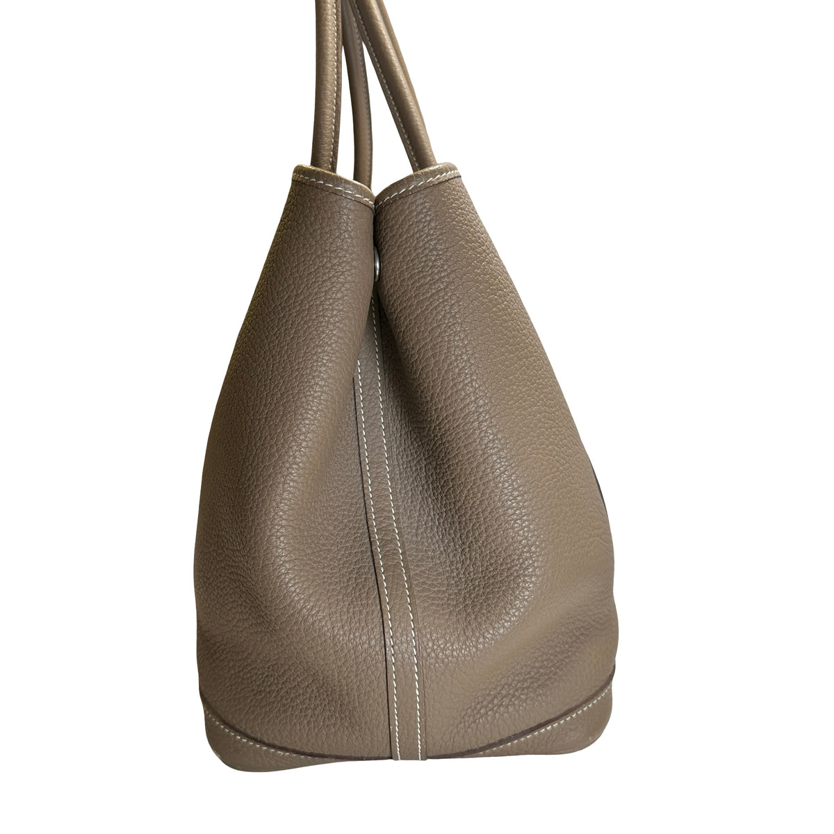Used HERMES Negonda Leather Garden Party Tote Bag Etoupe