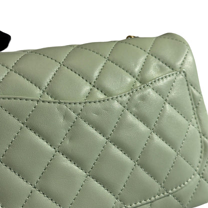 Brand New CHANEL Matelasse Quilted Mini Matelasse Mini Bag Light Green GHW