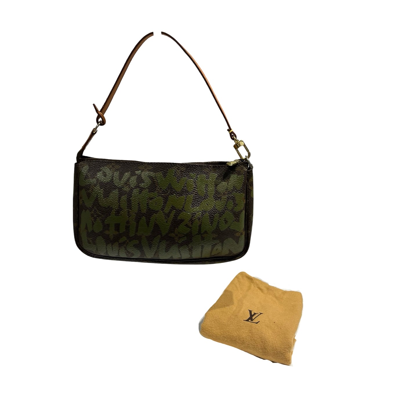 LV GRAFFITI POCHETTE BROWN GREEN [3000793]
