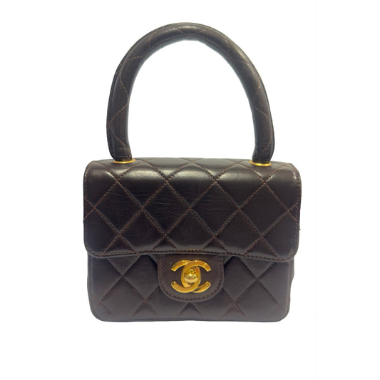 Used CHANEL Matelasse Vintage Kelly Handbag Black