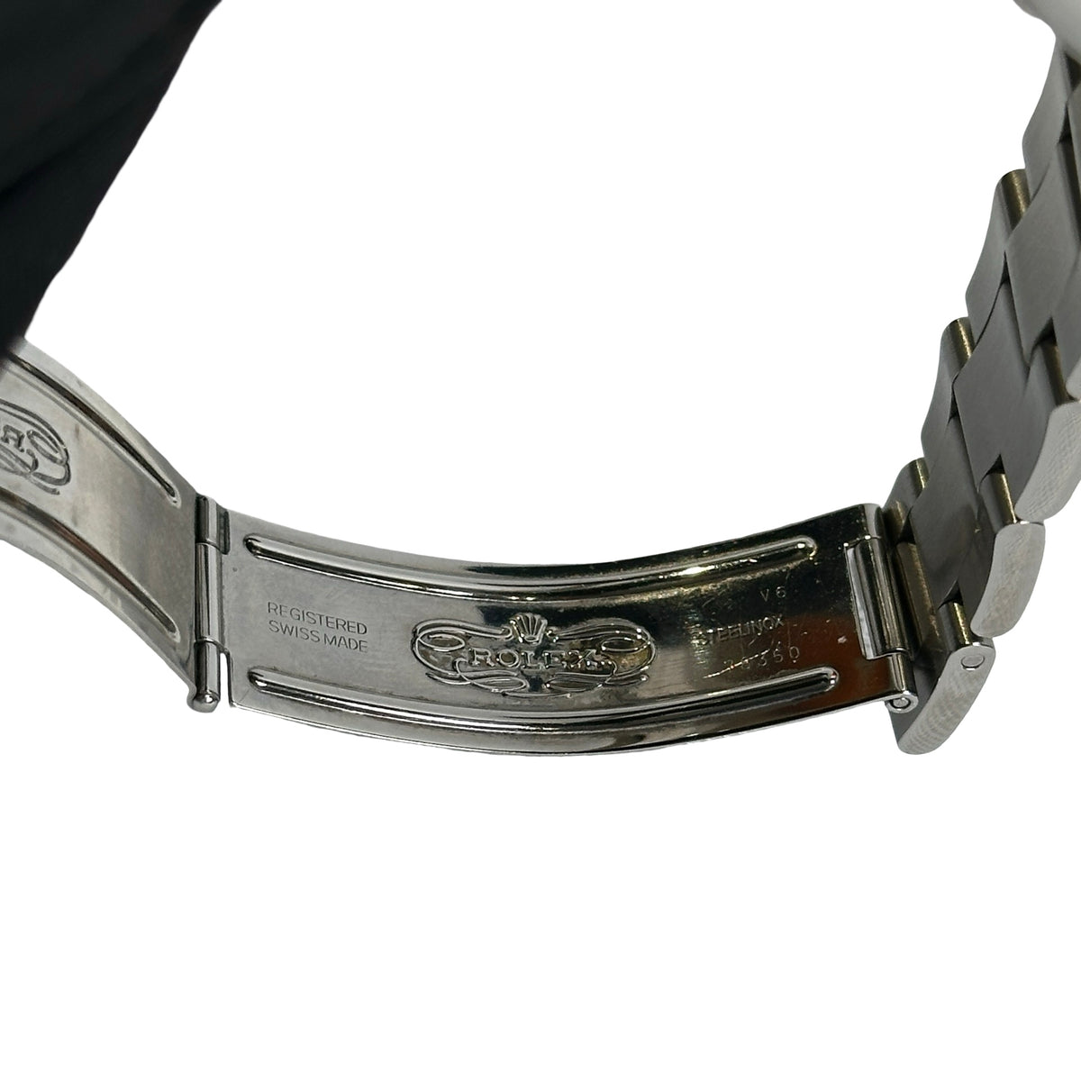 Used ROLEX Stainless Steel Diamond Bezel Oyster Perpetual Date Watch Silver Black