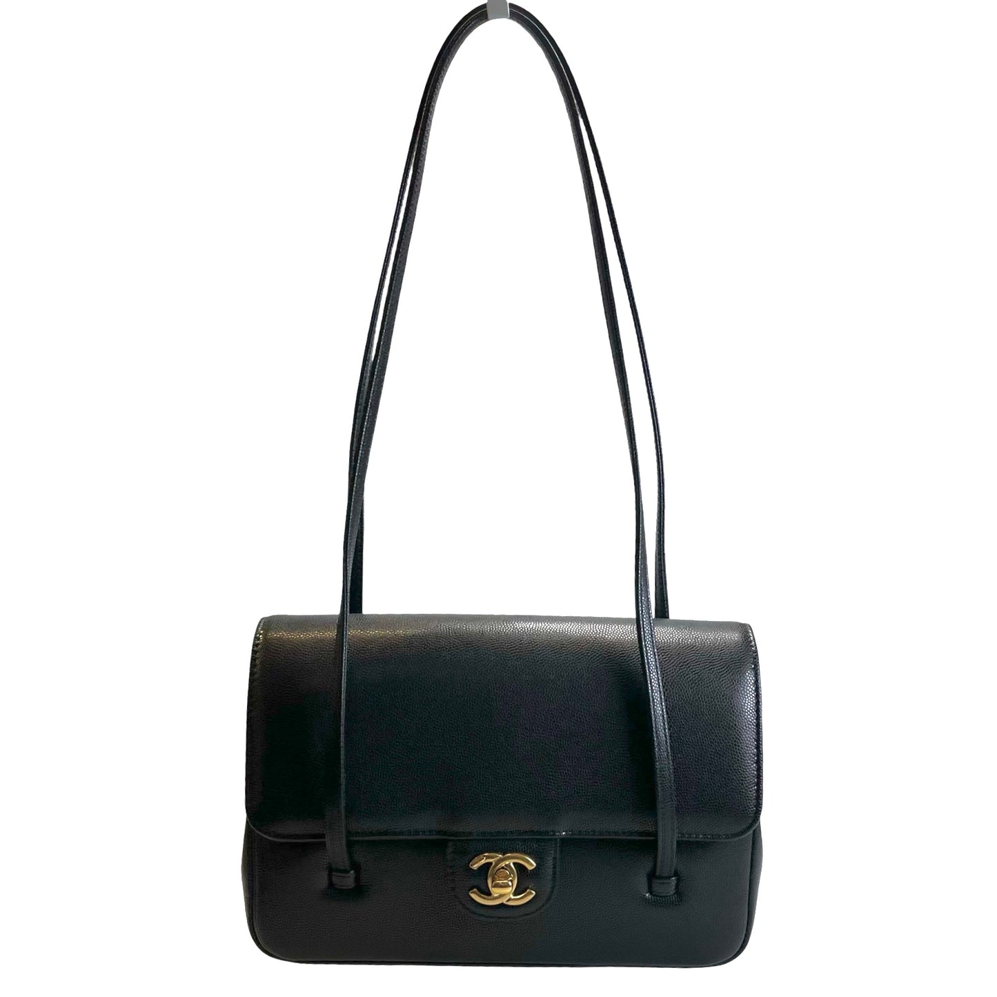 Used CHANEL Caviar Leather Shoulder Bag Shoulder Bag Black