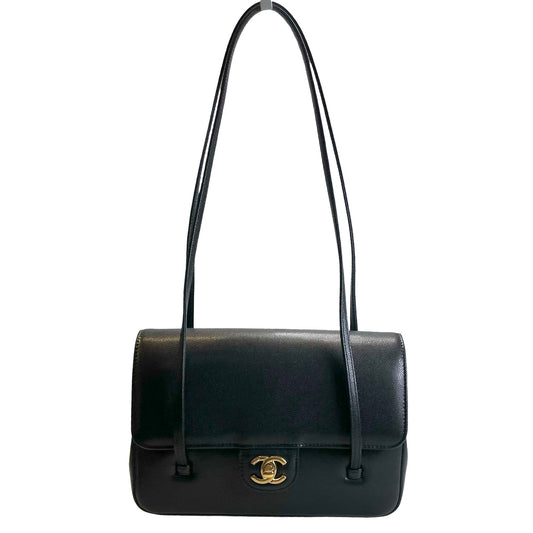 Used CHANEL Caviar Leather Shoulder Bag Shoulder Bag Black