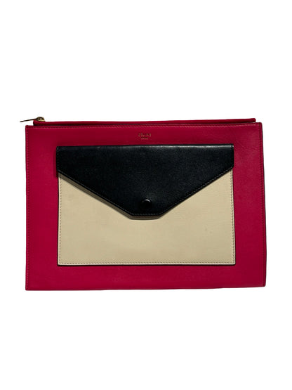 Used CÉLINE Clutch Clutch White Pink Black
