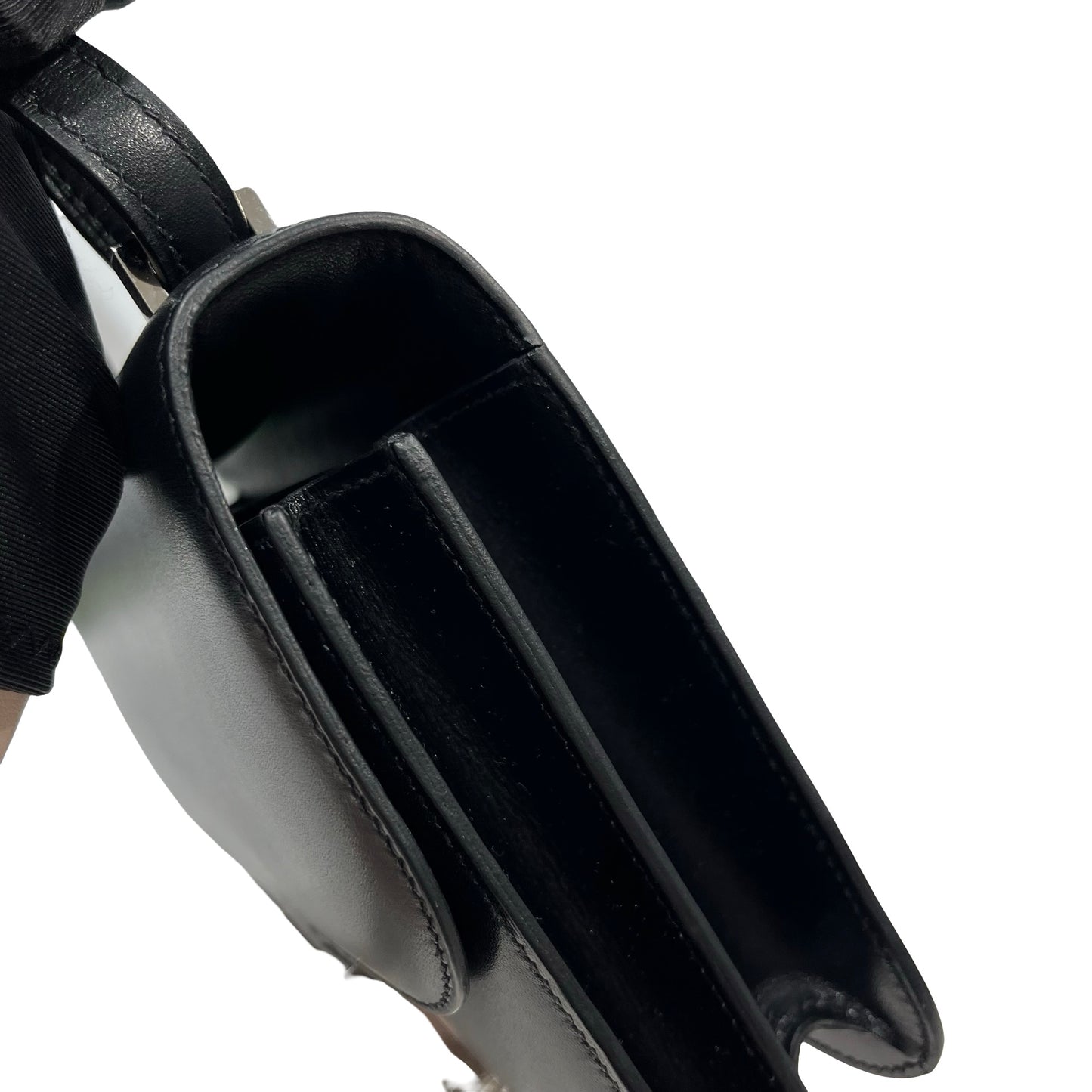 Used HERMES Solid color Constance Shoulder Bag Black