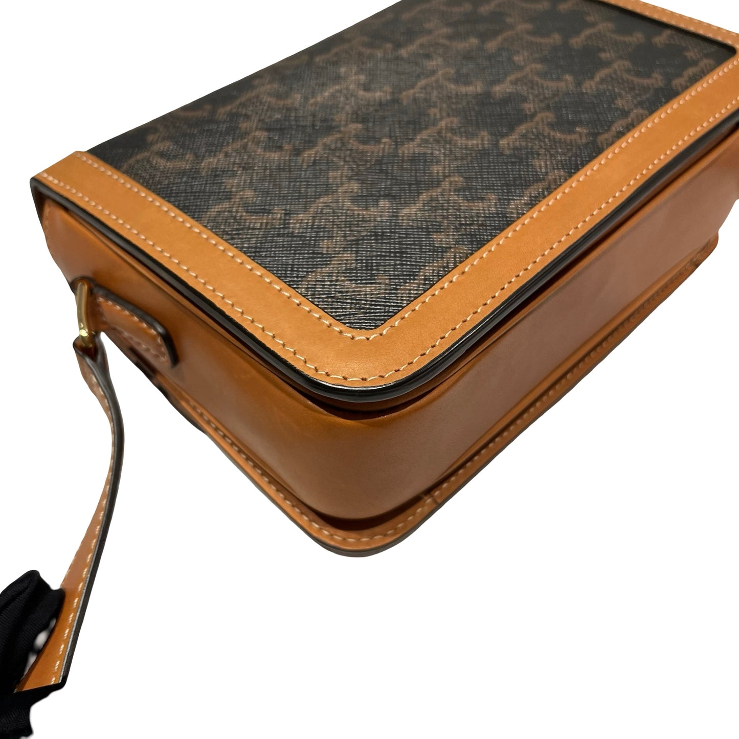 Used CÉLINE Triomphe Cross Body Bag Brown GHW
