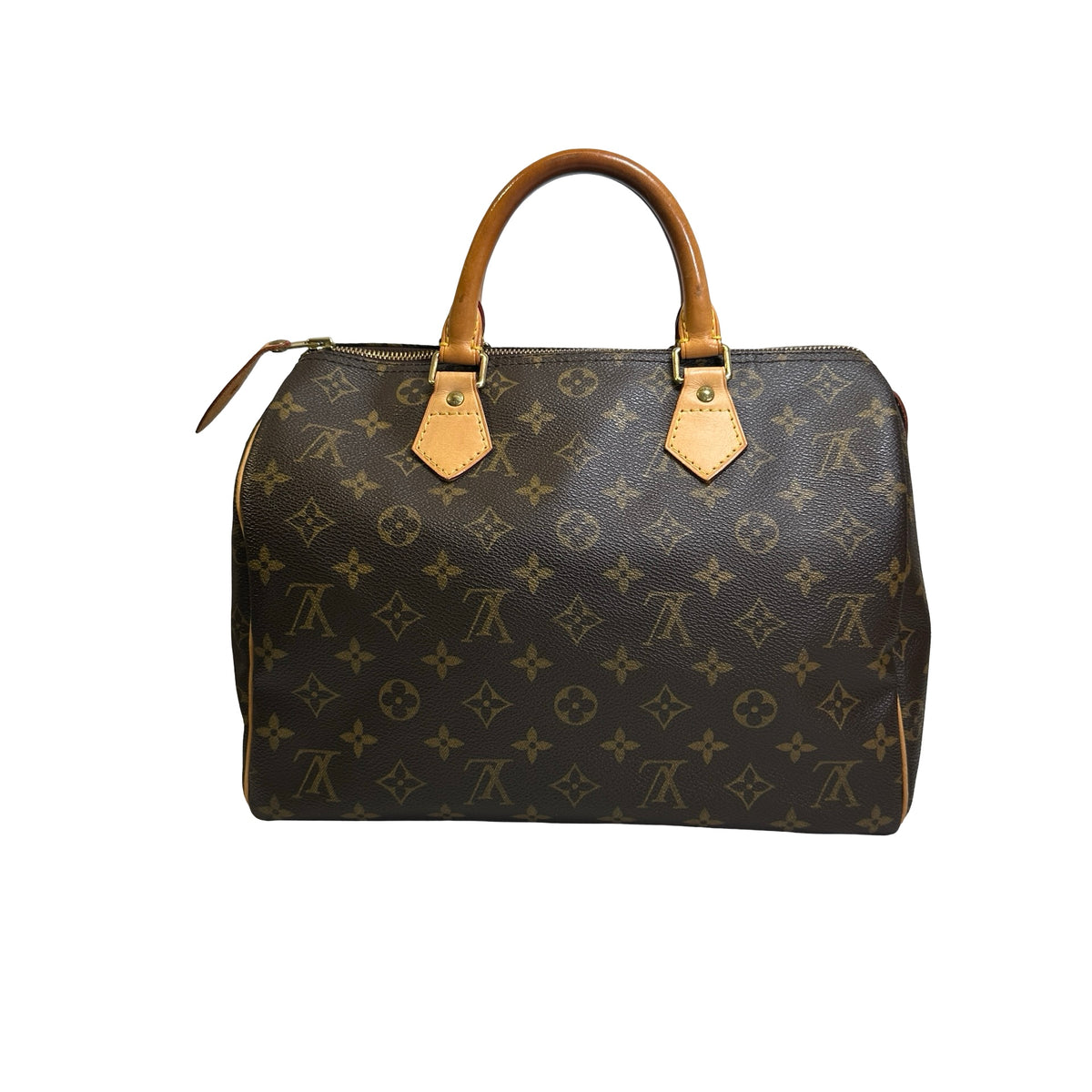 Used LOUIS VUITTON Monogram Canvas Speedy 30 Handbag Brown GHW