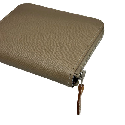 Unused HERMÈS SILK IN COMPACT Wallet Grey PHW