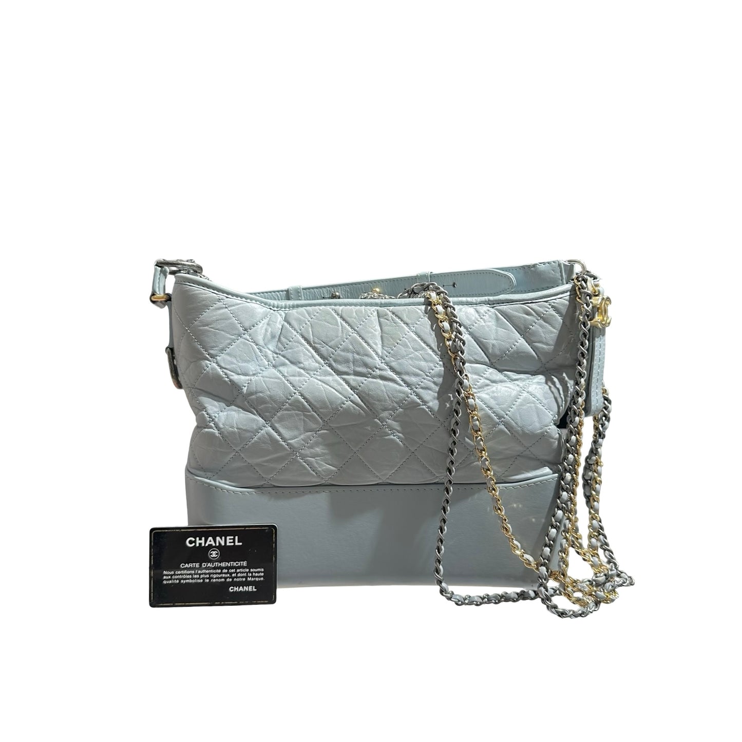 CHANEL GABRIELLE LIGHT BLUE LAMBSKIN  [3000604]