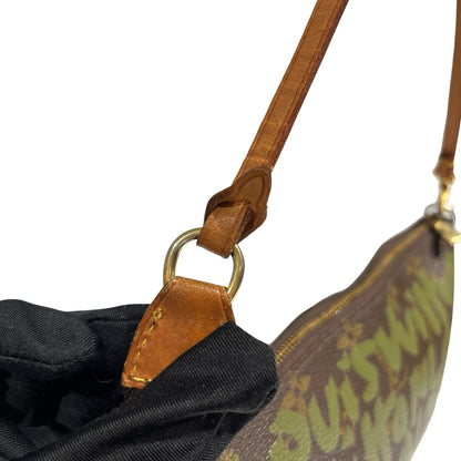 LV GRAFFITI POCHETTE BROWN GREEN [3000793]