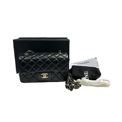 CHANEL MINI FLAP 20 CM BLACK LAMBSKIN GHW [3001063]