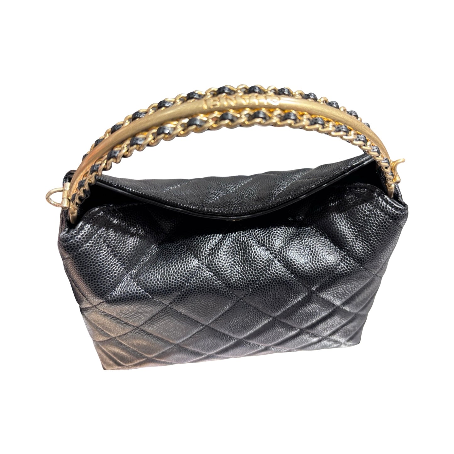CHANEL 24A HOBO WITH HANDLE BLACK CAVIAR GHW [3000606]
