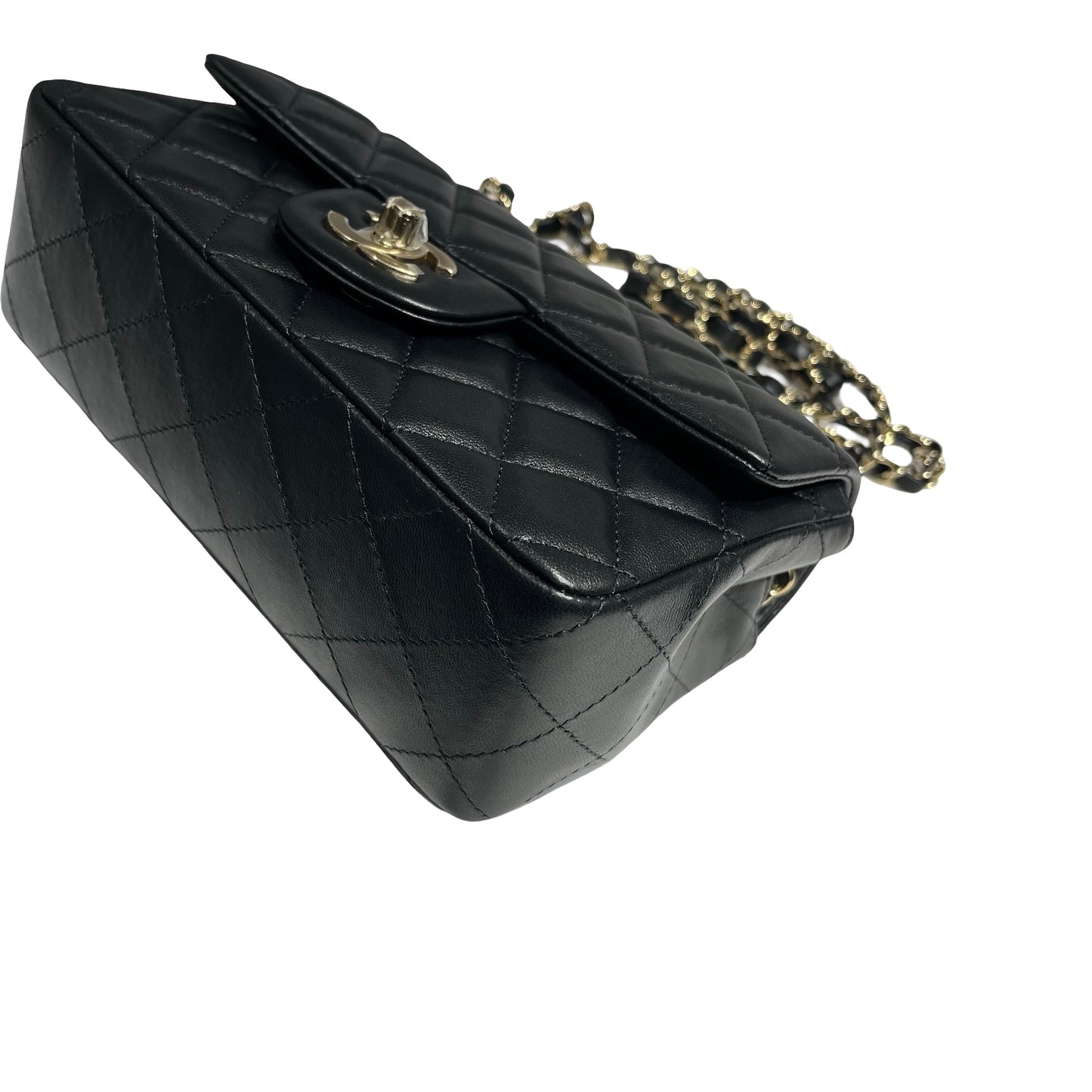 CHANEL MINI FLAP 20 CM BLACK LAMBSKIN GHW [3001063]