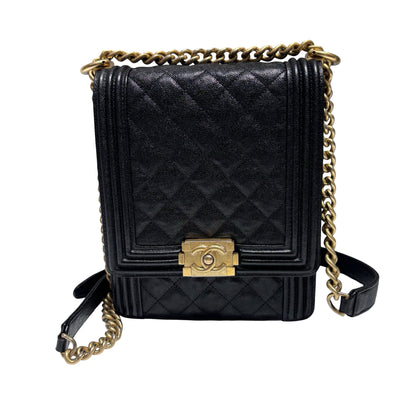 CHANEL LEBOY VERTICAL CAVIAR CHAIN SHOULDER BAG [3000358]