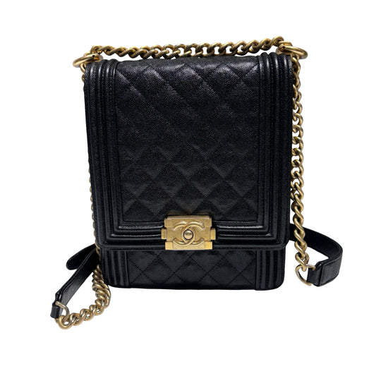 CHANEL LEBOY VERTICAL CAVIAR CHAIN SHOULDER BAG [3000358]