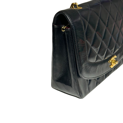 CHANEL DIANA LAMBSKIN BLACK GHW [2000039]