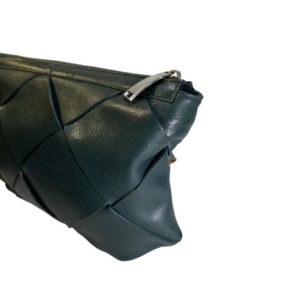 Used BOTTEGA VENETA Intrecciato Cassette Pouch Pouch Teal